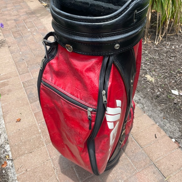 Zett Golf Staff Bag classic style with 6 club dividers and shoulder strap . - Picture 8 of 9